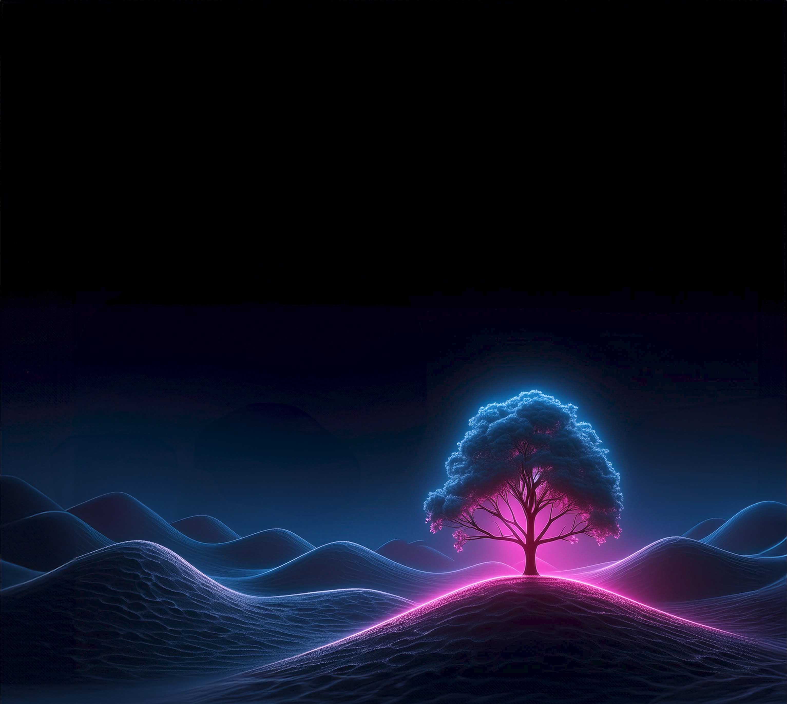 Neon illustration of tree