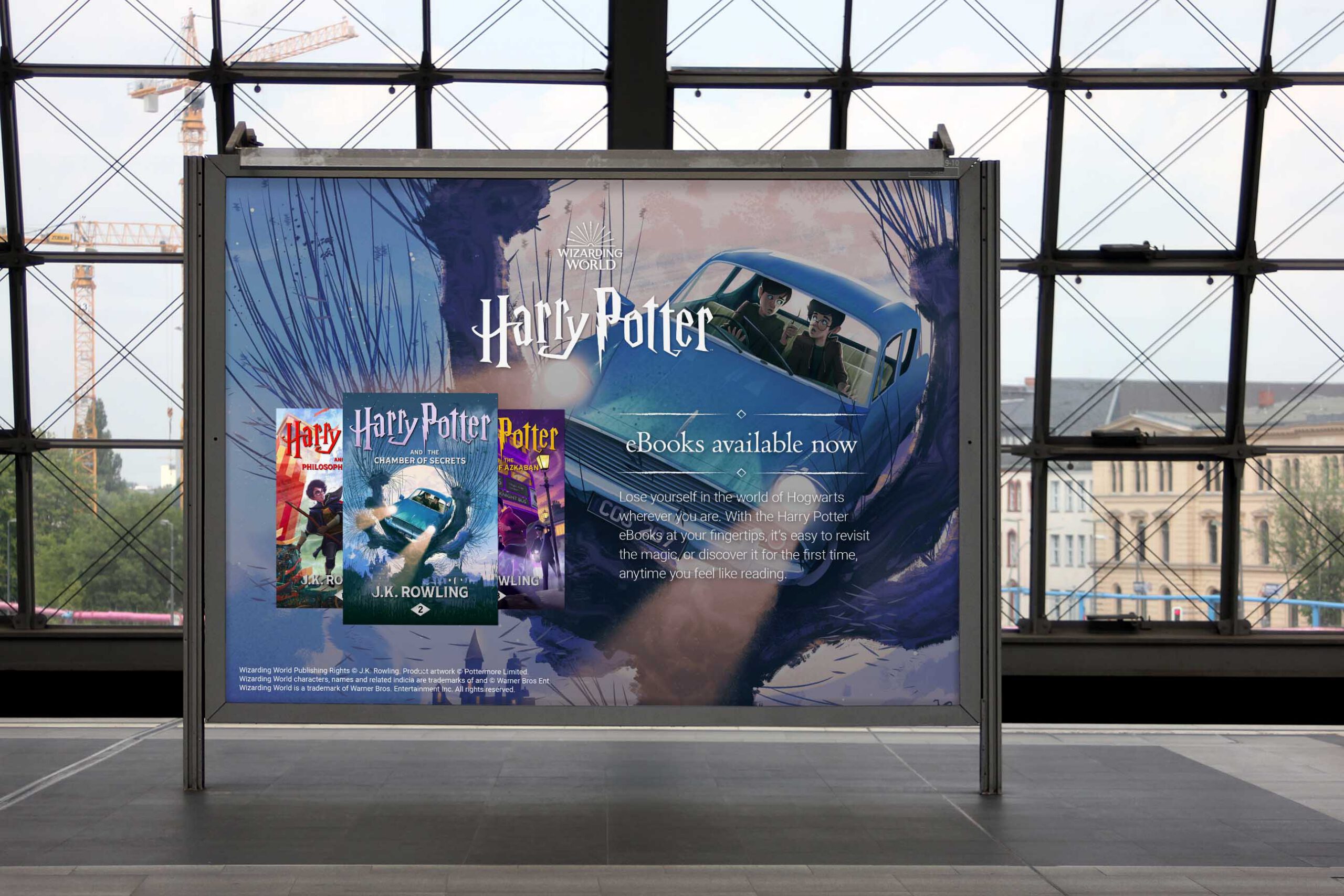 Billboard design to promote the Harry Potter eBook covers