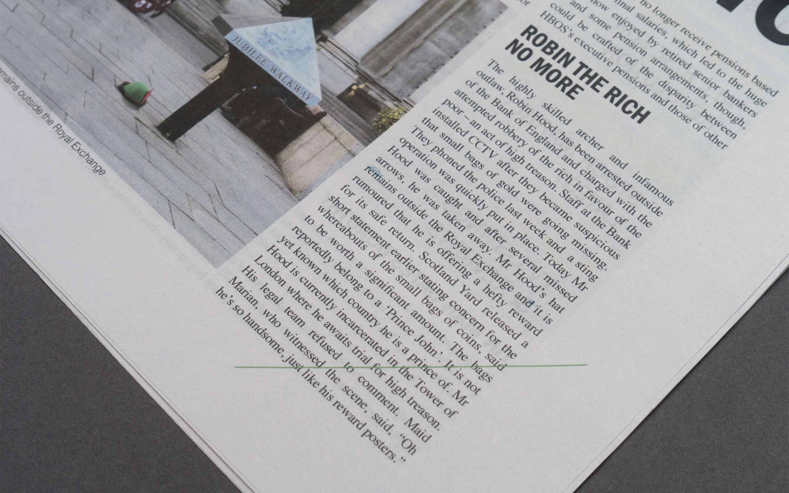 Advertising campaign for The Page-turner Festival using a corner of a newspaper