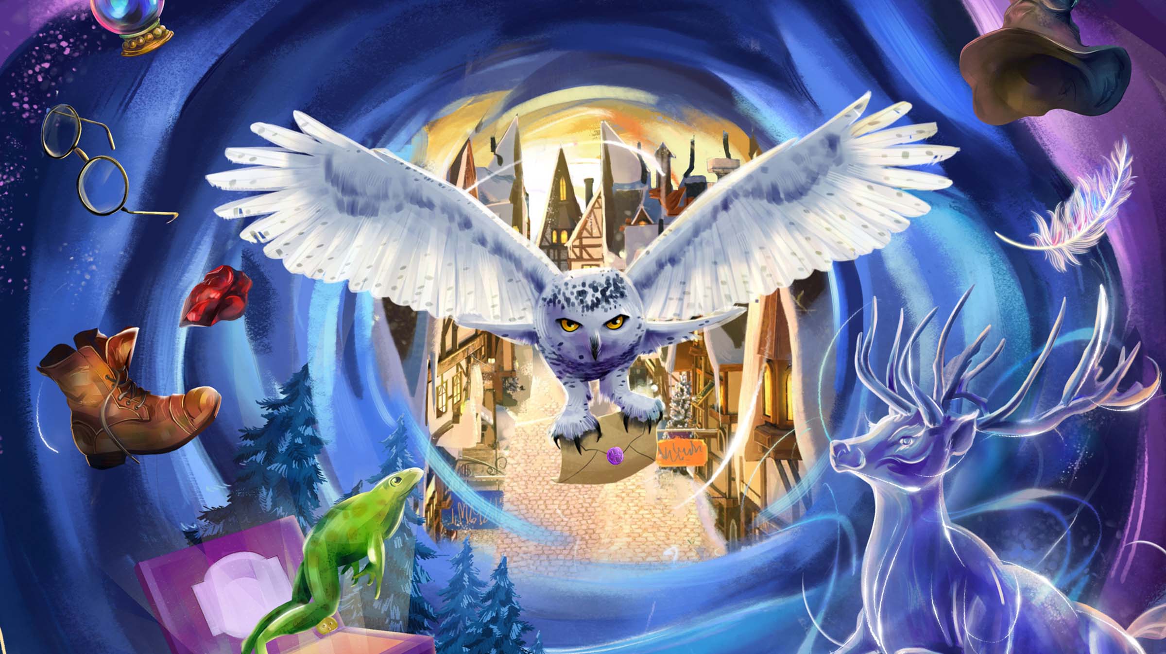 Book cover for From the Wizarding Archive Harry Potter book featuring Hedwig