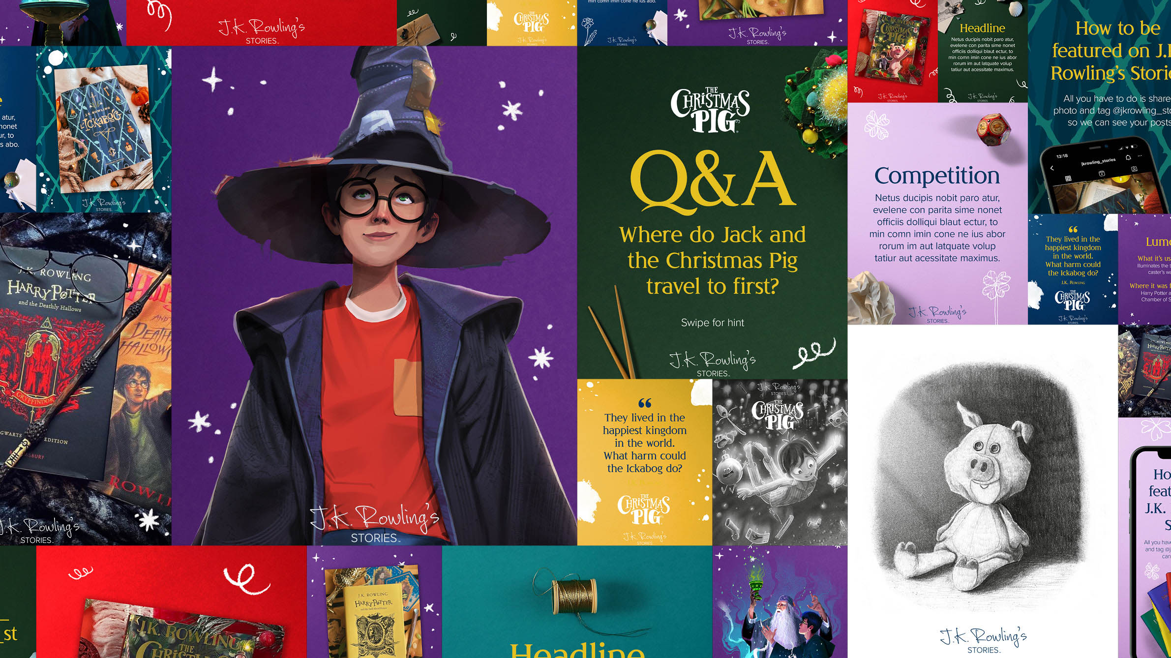 JK Rowling's Stories social toolkit design